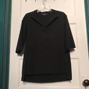 Lafayette 148 New York Artsy Black Tunic Top